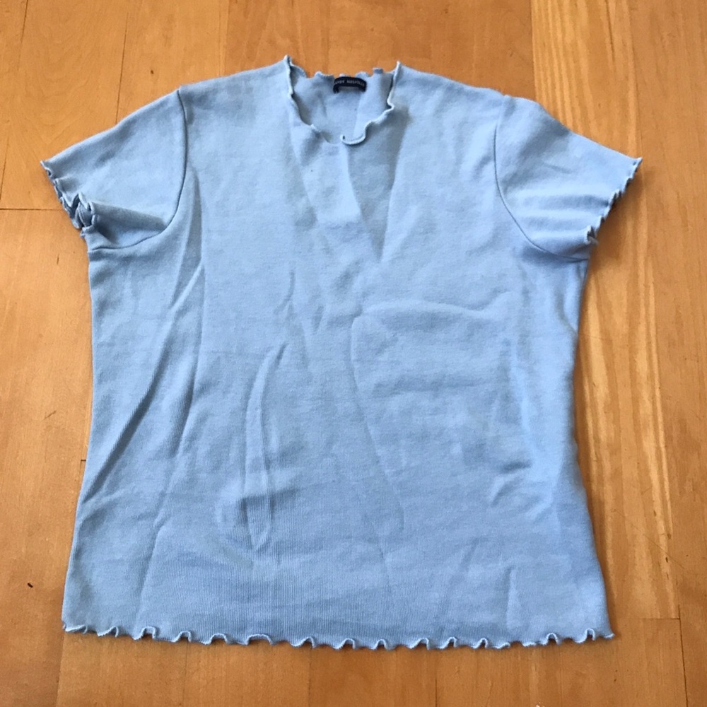 Brandy Melville Light Blue Ruffle Wynn Top NWOT